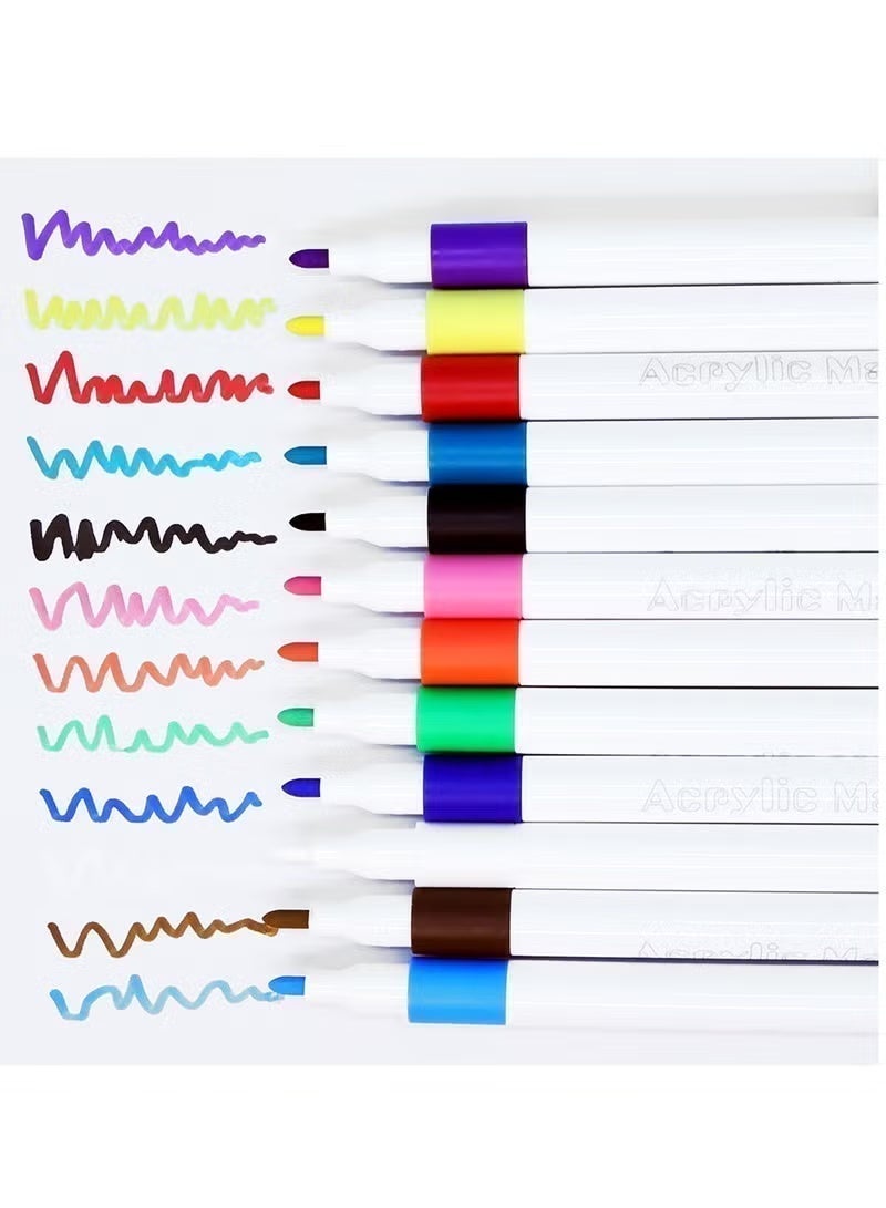 مجموعة أقلام تلوين أكريليك مكونة من 120 لونًا للأطفال والكبار، لوازم الرسم والفنون، تأتي مع حقيبة حمل أنيقة وقاعدة مطورة، لوازم فنية للعودة إلى المدرسة. - view 2