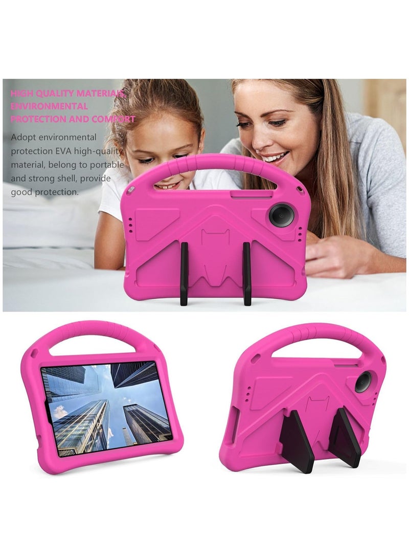 VKL for Xiaomi Redmi Pad SE 8.7 Inch (2024) Kids Case,Lightweight EVA Kid Friendly Shockproof Protective Case,Handle Stand Heavy Duty Tablet Cover (Rose Red) - Image 3