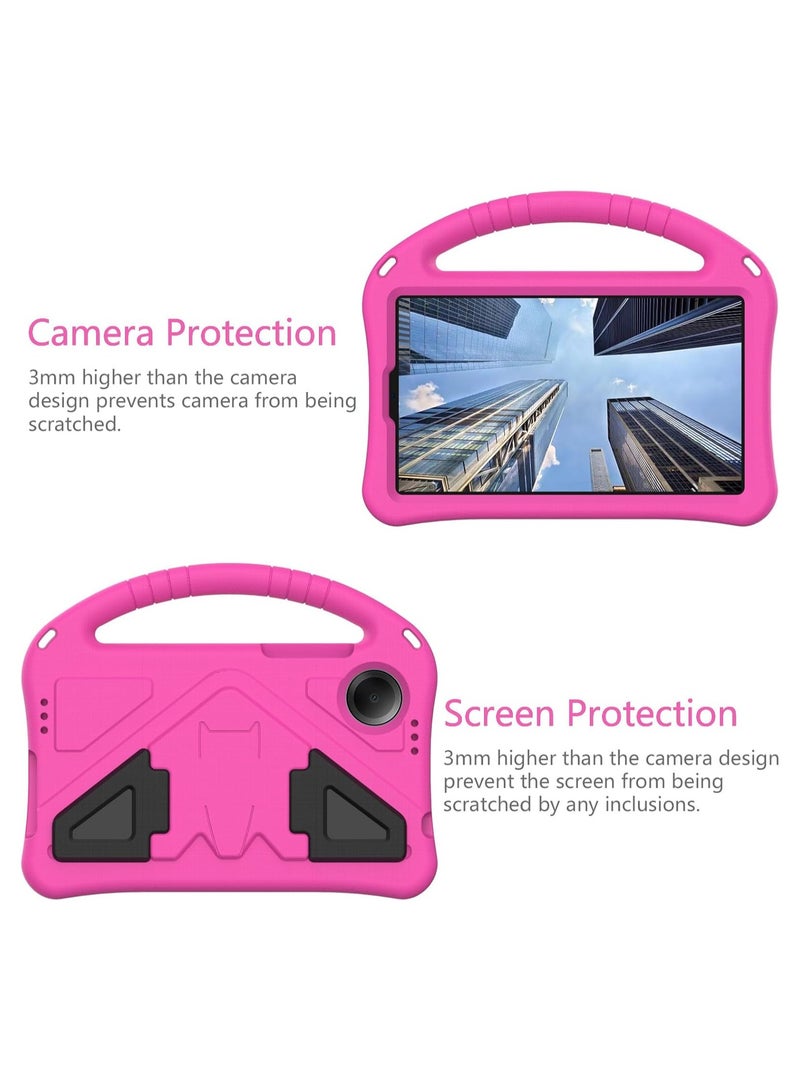 VKL for Xiaomi Redmi Pad SE 8.7 Inch (2024) Kids Case,Lightweight EVA Kid Friendly Shockproof Protective Case,Handle Stand Heavy Duty Tablet Cover (Rose Red) - Image 4