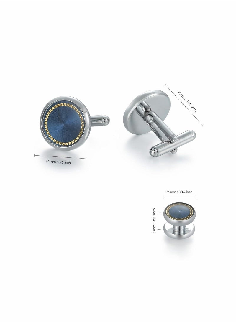 Cufflinks & Studs Set (1Pair Cufflinks & 3Pair Tuxedo Studs) Mens Jewelry Kit with Gift Box, Silver Cufflinks for Men & Dress Shirt Studs, Wedding Anniversary Gift Valentines Gifts for Him - Image 4