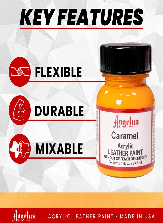 Angelus Shoe Polish - Acrylic Leather Paint - 1 oz. Bottle - Caramel - Image 2