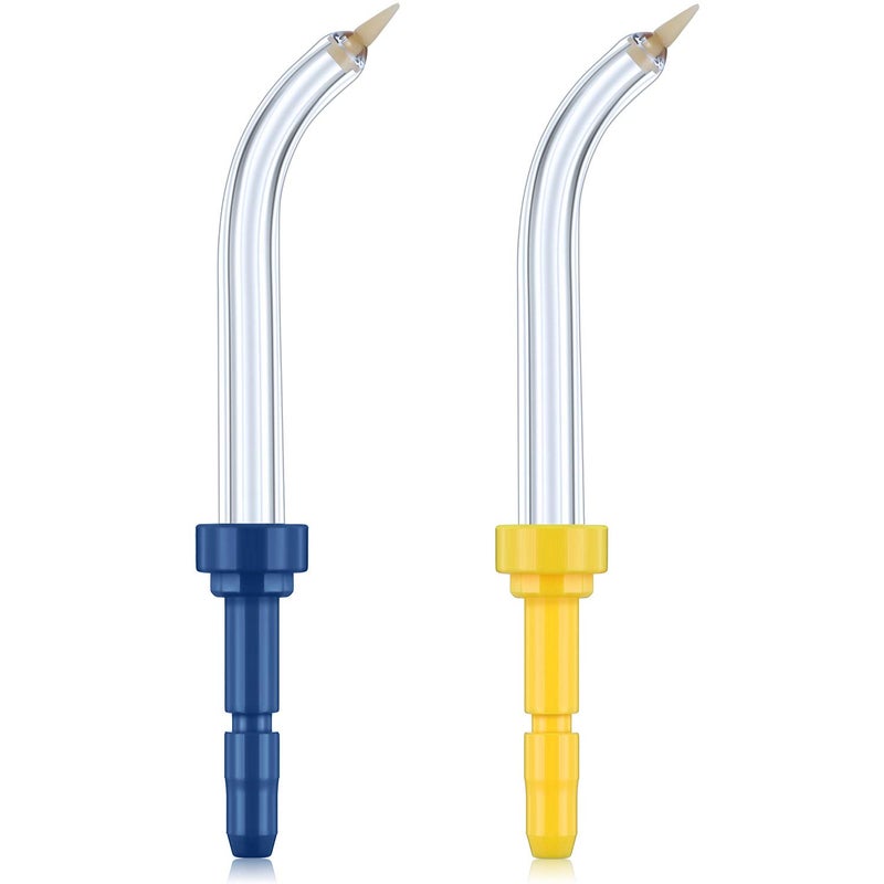 Yaomiao Replacement Tips Compatible with Waterpik 2 Colors Periodontal Tips Dental Water Flosser Replacement Flossers (Like WP-100) and Other Oral Irrigators (2 Pieces) - Image 1
