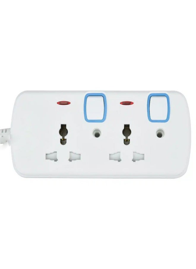 ATM 2 Way Extension Socket with Individual Switches and Indicator Light Over Current Protection Feature Universal Socket for Home Appliances  - Image 1