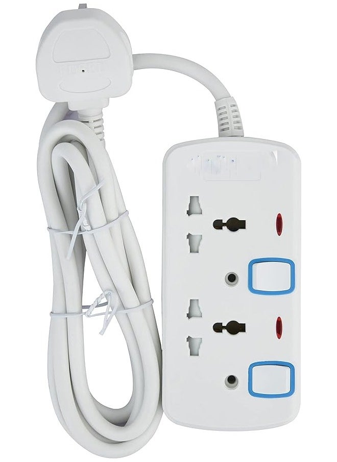 ATM 2 Way Extension Socket with Individual Switches and Indicator Light Over Current Protection Feature Universal Socket for Home Appliances  - Image 2
