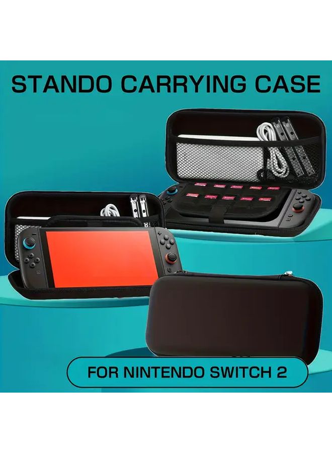مجموعة من 14 قطعة محمولة بقشرة صلبة لحفظ ألعاب Switch 2 مع أقسام لتخزين الكارتردجات والملحقات - Image 3