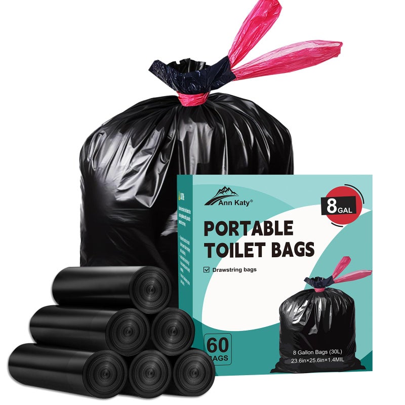 Ann Katy Portable Toilet Bagsï¼ŒDrawstring Camping Toilet Bags Toilet Trash Bags Leak-Proof, Waste Bags for Camping, Hiking, Traveling,Emergency, Outdoor Activities - Image 1
