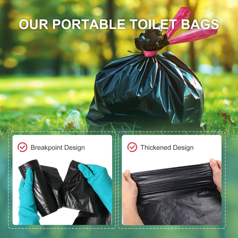 Ann Katy Portable Toilet Bagsï¼ŒDrawstring Camping Toilet Bags Toilet Trash Bags Leak-Proof, Waste Bags for Camping, Hiking, Traveling,Emergency, Outdoor Activities - Image 3