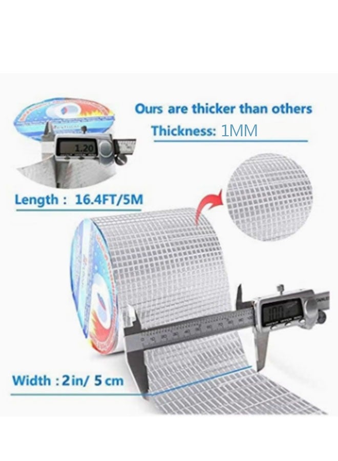 1 لفة احترافية من رقائق الألومنيوم بوتيل الشريط، شريط لاصق ذاتي اللصق مقاوم للماء لسقف المنزل والحمام والمطبخ (5 متر) - Image 1