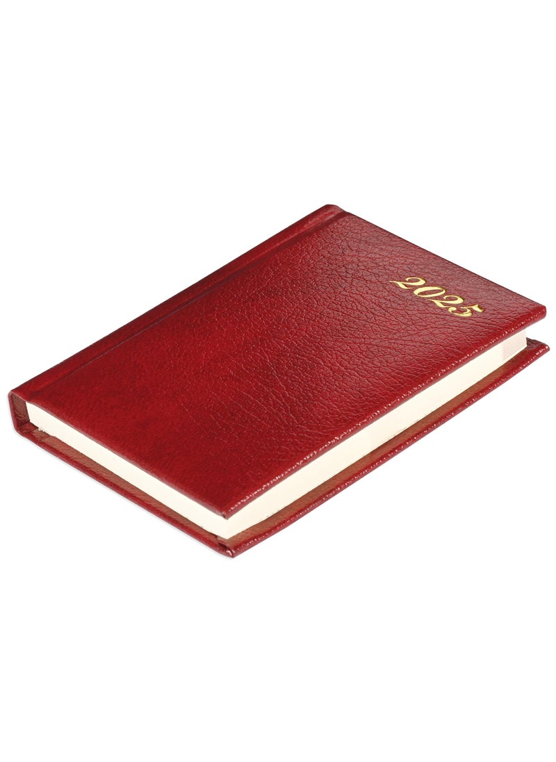 FIS FIS Bonded Leather Pocket Diary 2025 (English) Hard Cover Maroon - FSDI10EB25MR  - Image 1