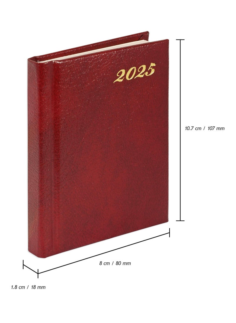 FIS FIS Bonded Leather Pocket Diary 2025 (English) Hard Cover Maroon - FSDI10EB25MR  - Image 4