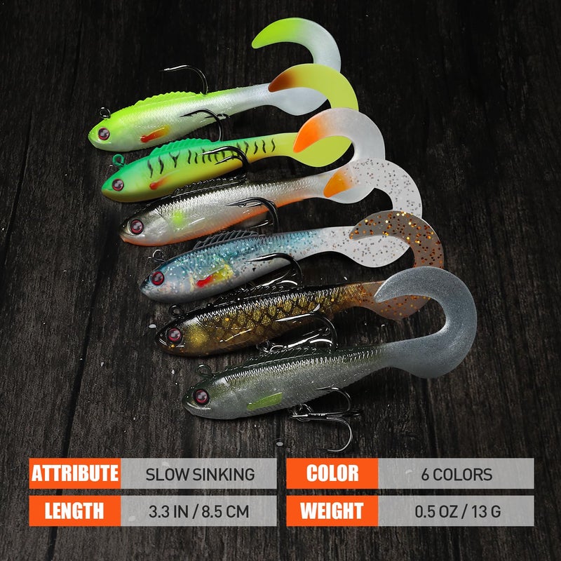 TRUSCEND Pre-Rigged Fishing Jigs, 1:50 Super Durable Soft Swimbait, Well-Made Lifelike Fishing Lures, Weedless Lure for Bass Trout Walleye, Saltwater Fishing Gear - Image 4