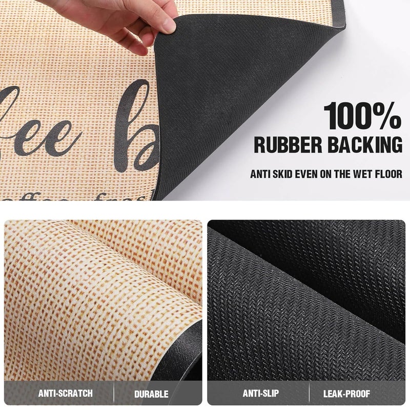 DK177 Coffee Mat - Dish Drying Mat for Kitchen Counter, Hide Stain, Absorbent with Waterproof Rubber Backing, Fit Kitchen Dish Rack Bar Accessories (Coffee Bar, 19" x 12") - Image 5