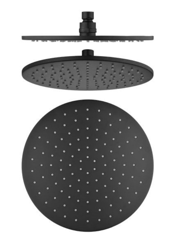 OR OR Brass Rainfall Shower Head 200MM- BLACK - Image 2