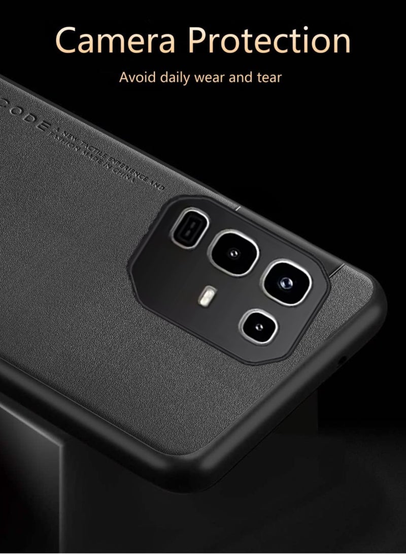 for Infinix Note 50 Pro+ Case, Soft TPU Artificial Leather case,Extremely Light Ultra-Light Camera Protection Leather Cover Case for Infinix Note 50 Pro+ (Black)  - Image 3