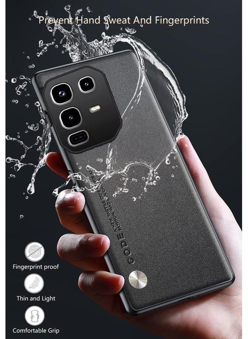 for Infinix Note 50 Pro+ Case, Soft TPU Artificial Leather case,Extremely Light Ultra-Light Camera Protection Leather Cover Case for Infinix Note 50 Pro+ (Black)  - Image 4