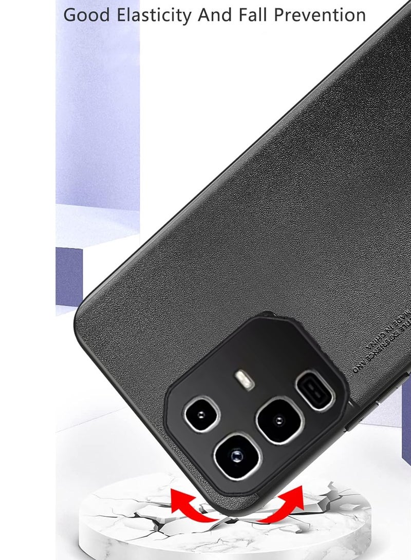 for Infinix Note 50 Pro+ Case, Soft TPU Artificial Leather case,Extremely Light Ultra-Light Camera Protection Leather Cover Case for Infinix Note 50 Pro+ (Black)  - Image 5