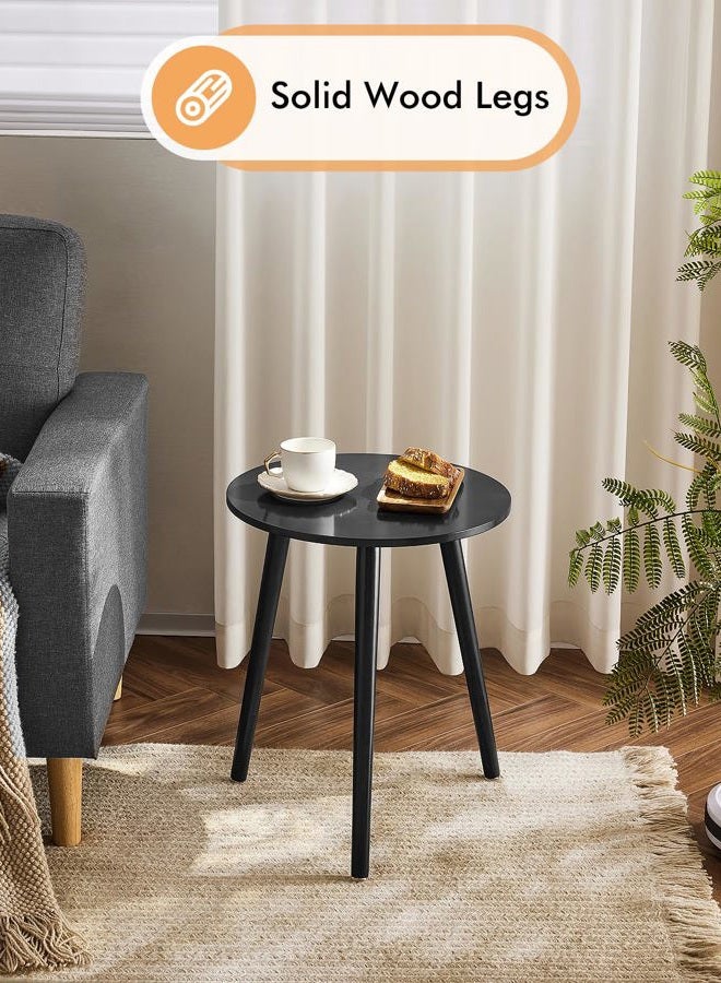 Apicizon Black Round Side Table, Black End Table for Small Spaces, Simple Nightstand for Living Room, Bedroom, Bedside Table Nursery Table with Black Wood Legs, 16.5 x 20.5 Inches - Image 3