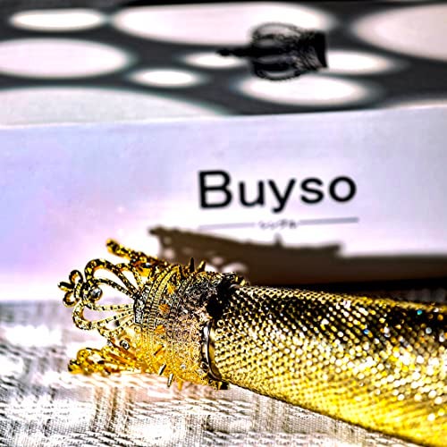 Buyso Luxury Diamond Water Bottle Gold Bling Reusable Insulated Stainless Steel Premium Aesthetic Gift(Golden Rhinestone) - Image 3