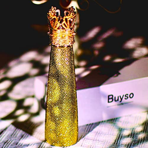 Buyso Luxury Diamond Water Bottle Gold Bling Reusable Insulated Stainless Steel Premium Aesthetic Gift(Golden Rhinestone) - Image 2