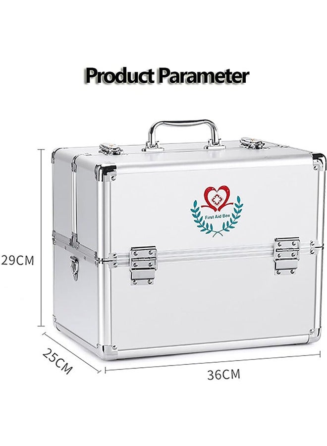 JCB CHIC Medicine Storage Box with Portable Handle, Lockable First Aid Kit, First Aid Box Security Lock, 3 Tier Medication Lock Box Design/Precription  - Image 2