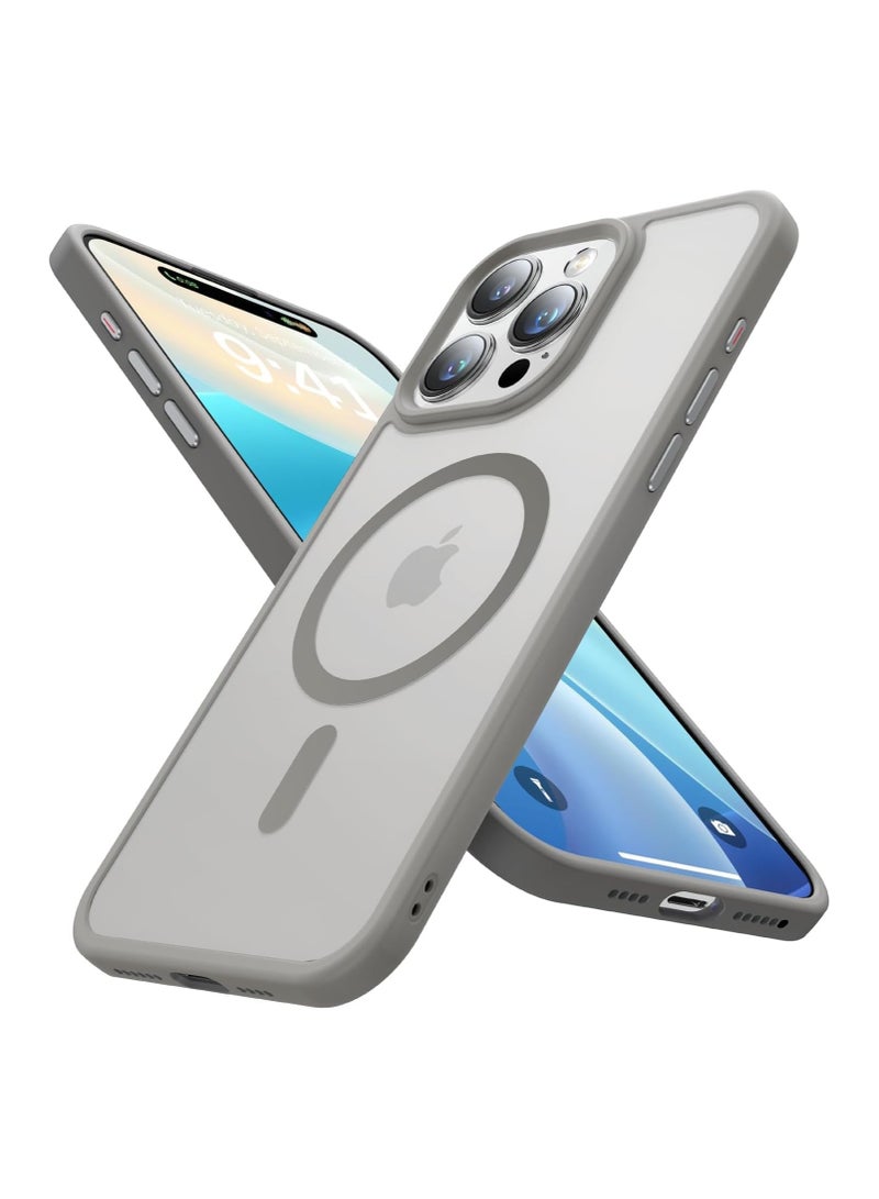 Denx Case for iPhone 13 Pro Magsafe Cover Matte Natural Titanium Sides Magnetic Wireless Charging Support, Shockproof Protection, Scratch-Resistant (Titanium)  - Image 1