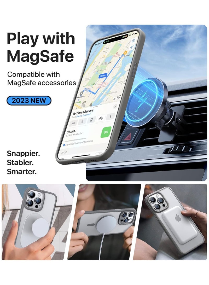 Denx Case for iPhone 13 Pro Magsafe Cover Matte Natural Titanium Sides Magnetic Wireless Charging Support, Shockproof Protection, Scratch-Resistant (Titanium)  - Image 2