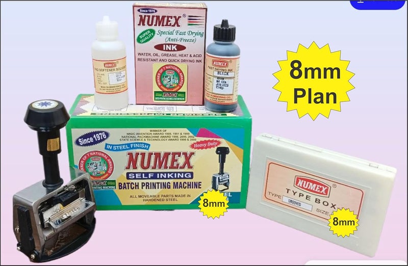 ACGL NUMEX (8mm) Super Fast Batch Printing Machine (Batch NO., Packing Date, Expiry Date, MUXIMUM Retail Price, NET Weight, Quantity, Size, ETC.) Premium (8 mm) - Image 1