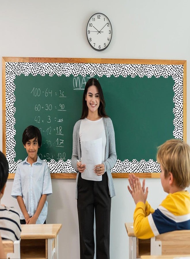 YCDMLJC Bulletin Board Borders Black and White Dot,Suitable for Poster Boards,Whiteboard,Wall Decoration,Scalloped Wavy Rolled Trim Classroom Back to School Decor(Wavy Black Dot) - Image 5