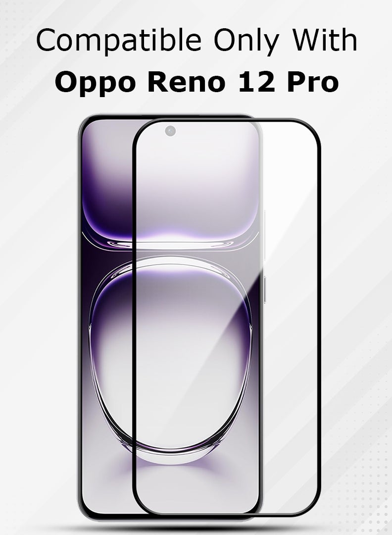 MUDISO Screen Protector For Oppo Reno 12 Pro 6.7 Inch 9H Hardness Tempered Glass Film, Bubble Free Easy Installation, Full Coverage, Anti Scratch And Touch Sensitive - Image 2
