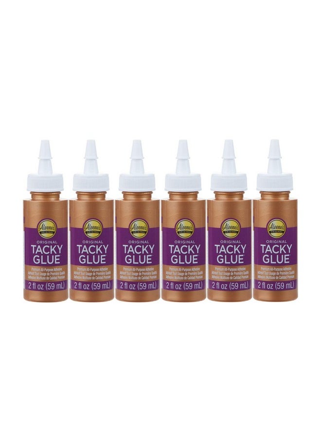 Aleene's Original 2 Fl. Oz. 6 Pack America'S Favorite Tacky Glue 6 Pack Ideal For Slime Crafts And School Projects  - Image 1