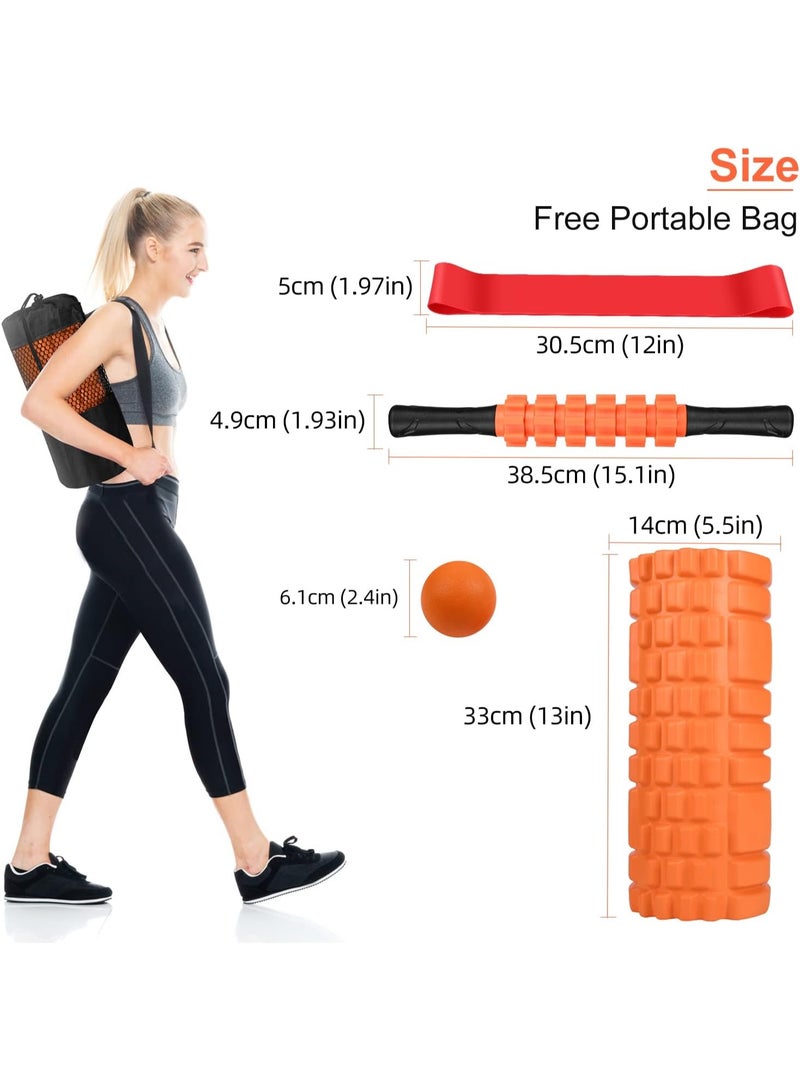 Generic Foam Roller for Yoga, 5-in-1 Fascia Roller Set, Muscle Roller, Fascia Roller, Fascia Ball, Resistance Bands and Storage Bag for Fascia Training, Yoga, Sports, Fitness, Pilates - Image 2