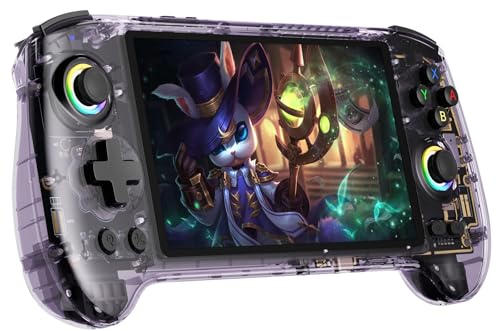 Voacle RG557 Retro Handheld Game Console , 5.48 Inch AMOLED Screen Handheld Emulator Android 14 System Dimensity 8300 Processor Support WiFi 6E Bluetooth 5.3(Transparent Purple) - Image 1