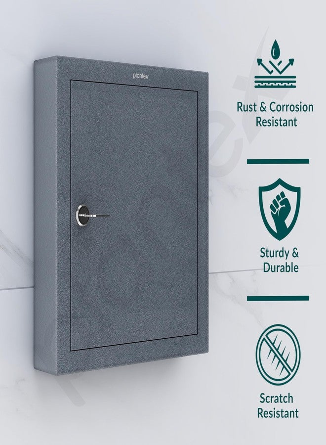 Plantex Key Holder Box/GI Steel Key Cabinet with16 Key Holder for Wall/Lockable Key Storage Box for Home/Hotel/Shops/Office - Wall Mount (Grey) - Image 5