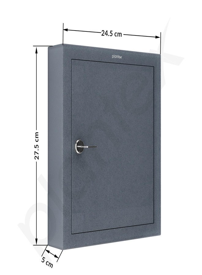 Plantex Key Holder Box/GI Steel Key Cabinet with16 Key Holder for Wall/Lockable Key Storage Box for Home/Hotel/Shops/Office - Wall Mount (Grey) - Image 3