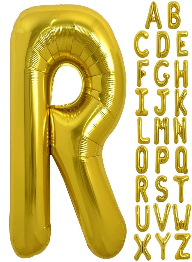TONIFUL 40 Inch Large Gold Letter R Balloons, Foil Mylar Big Balloons for 2026 New Year Eve Graduation Wedding Baby Shower Birthday Party Anniversary Supplies Decorations - Image 1