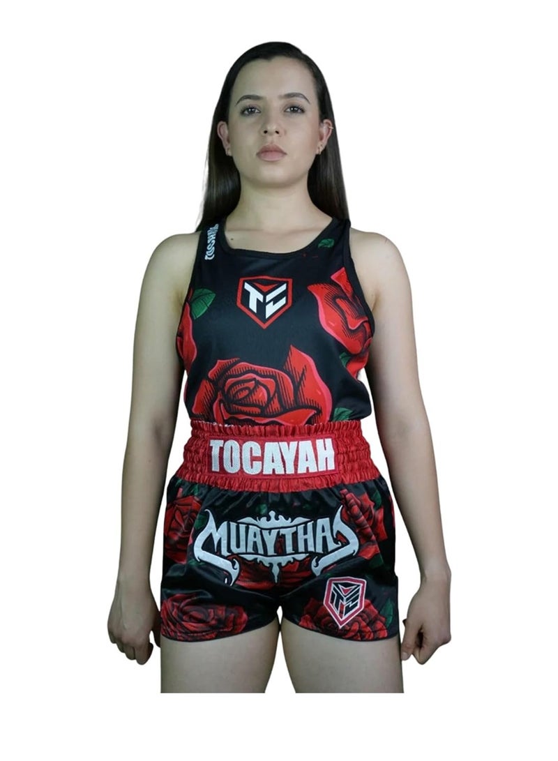 TOCAYAH Flower Muay Thai Short | Training Cage Fighting Grappling Martial Arts Kickboxing Shorts | Men Women Kickboxing High Grade Fight Training Workout Trunk - Image 1
