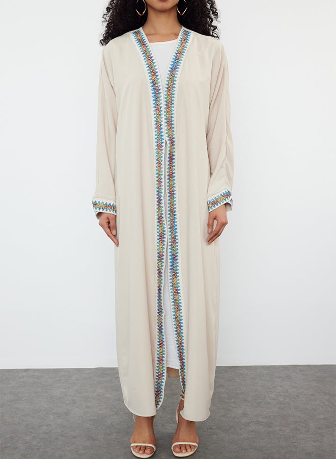 trendyol Stone Colored Accessory Ribbed Woven Cap & Abaya & Abaya TCTSS24KF00033 - Image 4