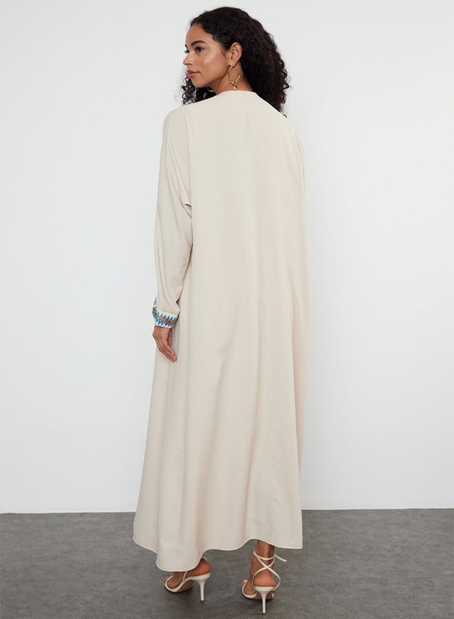 trendyol Stone Colored Accessory Ribbed Woven Cap & Abaya & Abaya TCTSS24KF00033 - Image 5