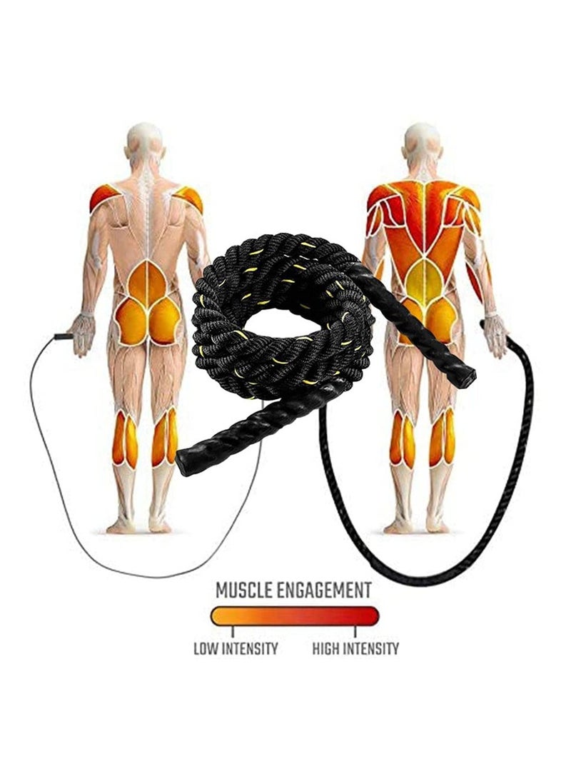 Cuken Weighted Jump Rope Improve Strength Endurance Training,3M Heavy Jump Ropes for Fitness, Workout Battle Rope for Gym Training Home Workout Total Body Workouts - Image 3