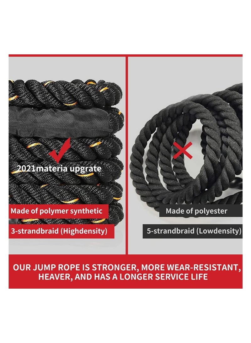 Cuken Weighted Jump Rope Improve Strength Endurance Training,3M Heavy Jump Ropes for Fitness, Workout Battle Rope for Gym Training Home Workout Total Body Workouts - Image 4