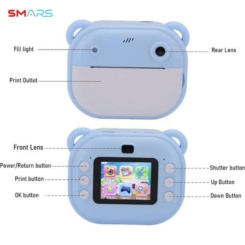 SMARS Kids Digital Camera with Instant Photo Printer, Mini HD Video Camcorder, Educational Games, Ages 3-12 - Image 2