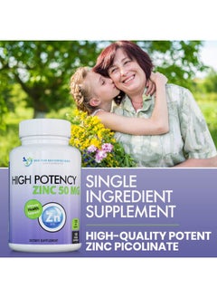 DOCTOR RECOMMENDED SUPPLEMENTS Zinc 50mg - Zinc Picolinate Immune Health Support Supplement 120 Veggie Capsules for Adults and Kids Vitamin, Well-Absorbed High Potency Pure Zinc Supplements - 50mg Per Serving  - Image 4