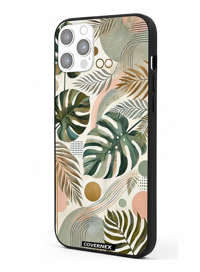 Covernex غطاء حماية آيفون 12 برو مطبوع بتصميم مونستيرا الاستوائية - Image 1