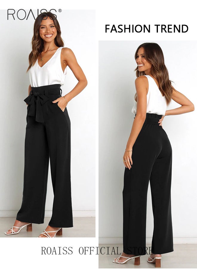 Women Career Suit Pants with Light Business Style Relaxed Straight Leg Trousers Versatile Wide Leg Long Pants with Waist Belt Perfect for Stylish and Sophisticated Commute - pzsku/ZC55B6F948D996EBE03EFZ/45/_/1721898984/f1cae199-3188-4d46-b6fe-1a867af81cc0