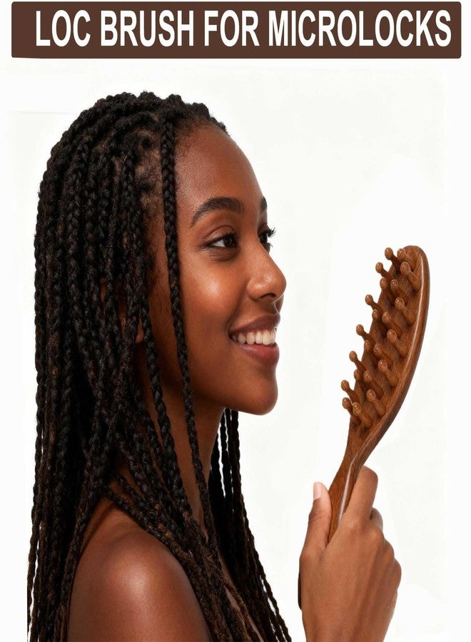 Moreinday Loc Brush for Dreads, Loc Comb, Wooden Scalp Comb for Hair Growth - Sandalwood - Image 3