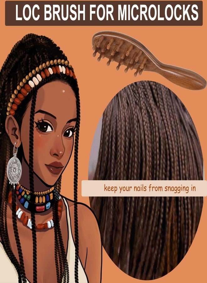 Moreinday Loc Brush for Dreads, Loc Comb, Wooden Scalp Comb for Hair Growth - Sandalwood - Image 2