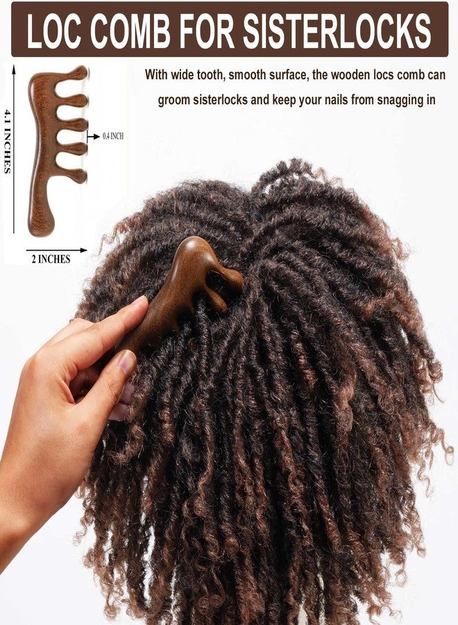 Moreinday Loc Brush for Dreads, Loc Comb, Wooden Scalp Comb for Hair Growth - Sandalwood - Image 4