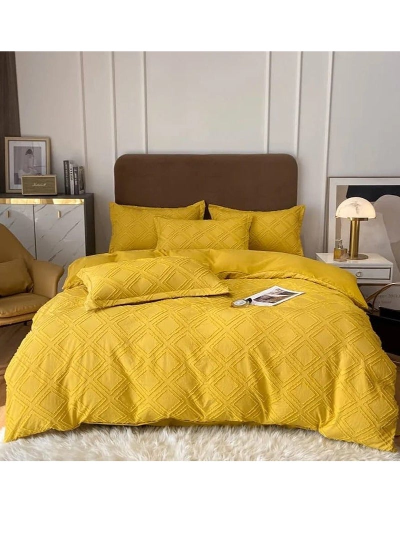 هوم توبيا طقم لحاف فاخر كينج سايز 6 قطع من HOMETOPIA مقاس 264×229 سم – قماش بنقشة بارزة، ناعم للغاية وقابل للتهوية، مريح، مناسب لجميع الفصول، جودة عالية، مثالي للغرف المكيفة والاستخدام المنزلي في السعودية - Image 1