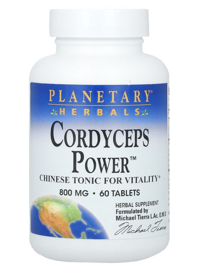 PLANETARY HERBALS Cordyceps Power 800 mg 60 Tablets (400 mg per Tablet) 
