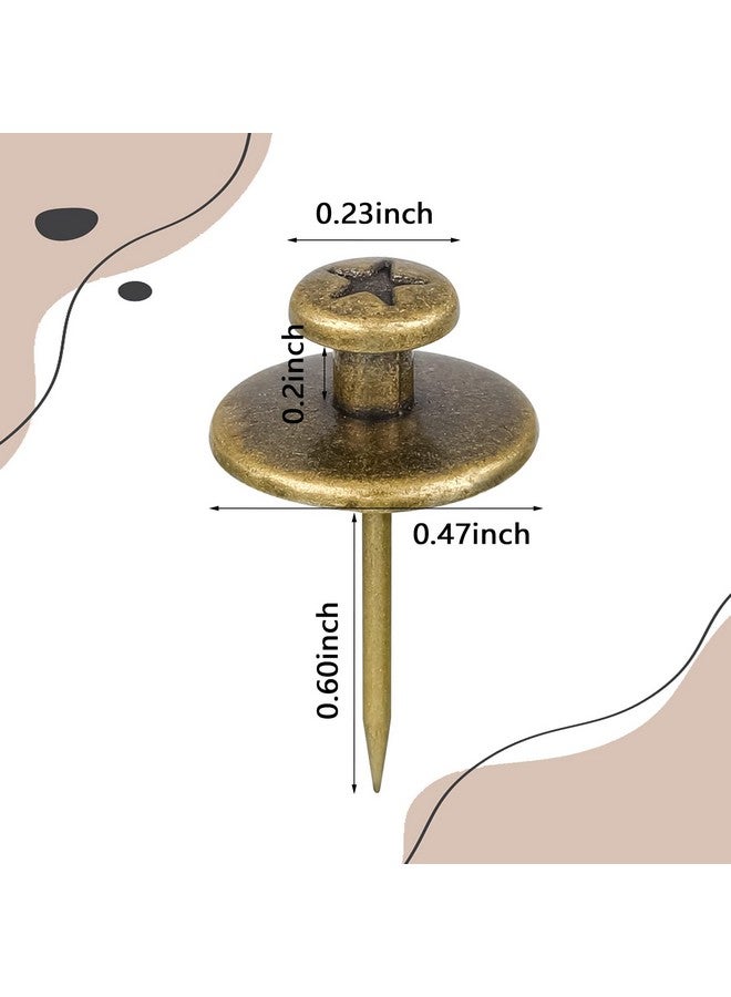 Hotop Double Headed Picture Hangers Nails Small Head Thumb Tacks Wall Hanging Picture Photo Hanging Hook Pins For Home Office Hanging Picture Photo Decorations (Bronze 50 Pieces) - Image 2